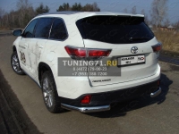 Защита задняя (уголки овальные) 75х42 мм Toyota Highlander 2014